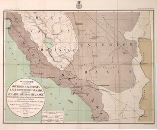 Item #26300 Outline Map of Parts of Southern California & South-Western Nevada, Showing the...