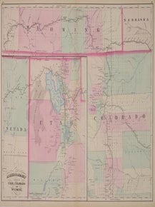 Item #26305 Asher & Adams' Portions of Utah, Colorado and Wyoming. Asher, Adams